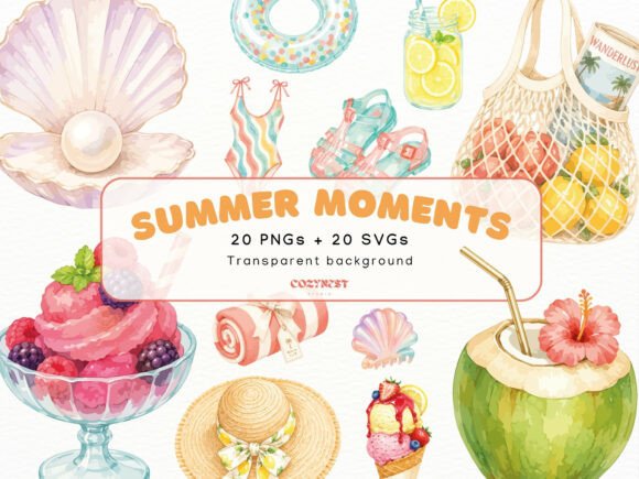 Download Summer Watercolor Cliparts, Vacation PNG - Watercolor clipart Collection