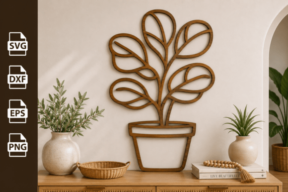 Download Potted Plant Tree Laser Cut Files Svg - Laser cut file Collection