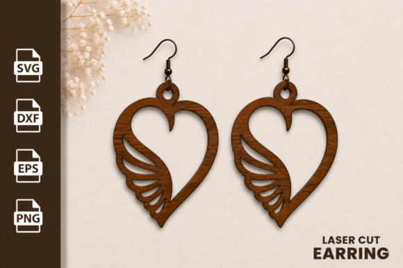 Download Heart Shape Earring Laser Cut Files SVG - Laser cut file Collection