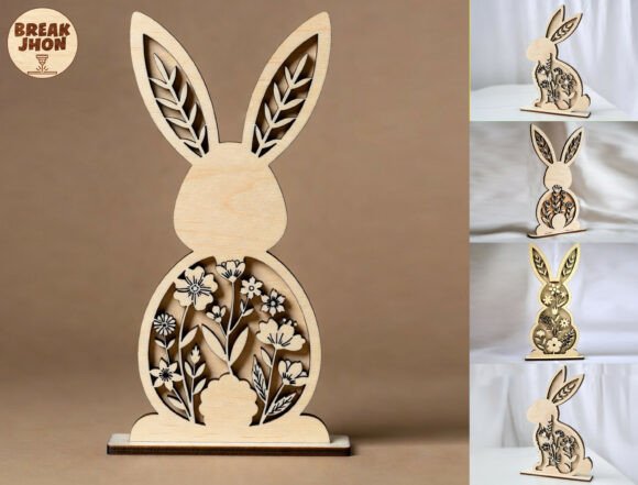 Download Easter Rabbit Flower Laser Cut File - Laser cut file Collection