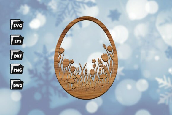 Download Wildflower Easter Egg Laser Cut File - Laser cut file Collection