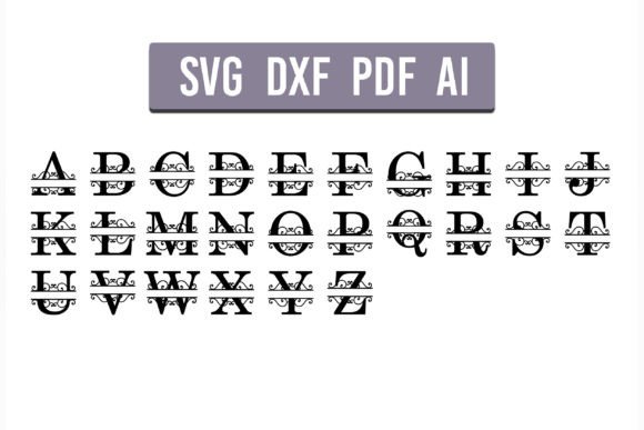 Download Split Letter Monograms Laser Cut Files - Laser cut file Collection