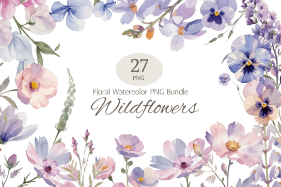 Download Garden Wildflowers Watercolor Clipart - Watercolor clipart Collection